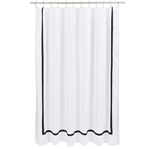 72 Inch Navy Blue Herringbone Basics Bathroom Shower Curtain